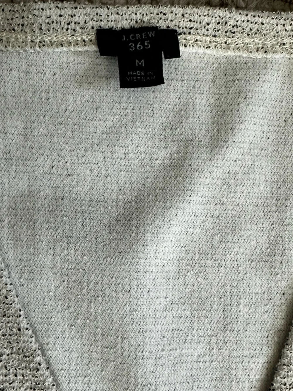 J Crew Peplum V Neck Top Beige & Black Size Medium
